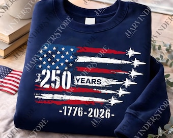 250th Anniversary Patriotic Flag PNG, Fighter Jet Design