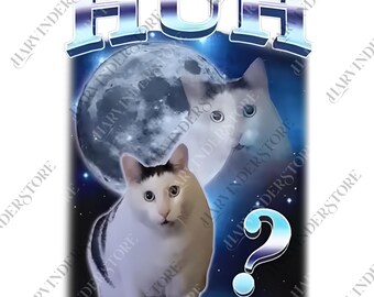 Funny confused cat Huh png, Huh Cat meme png, 90s style png, Gen Z Joke Digital, Stupid Brainrot Gift, Cat Lover Gift, Cool Cat png