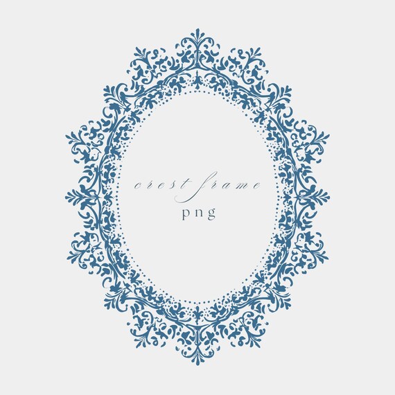 Fine Line Wedding Crest Frame PNG, Oval Decorative Border Clipart