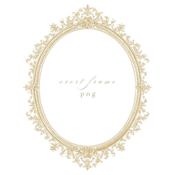 Botanical Gold Wedding Crest PNG, Oval Frame Border Clipart, Elegant Fine Line Luxury Design for Invitations and Branding Use