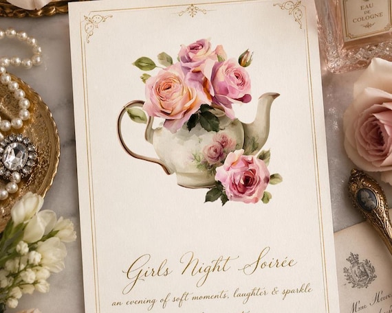 Teapot Clipart, Regency Style Clipart, Coquette Clipart,Floral Watercolor PNG, Vintage Romantic Illustration