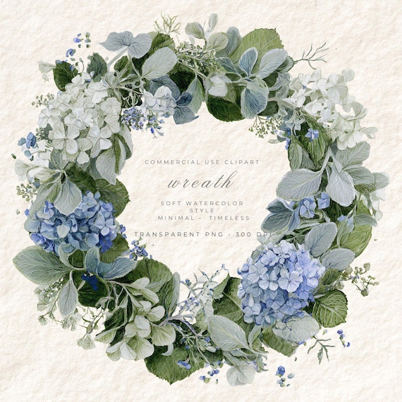 Spring Watercolor Wreath PNG Clipart, Floral Transparent Background Digital Art, Easter Card Design Commercial Use, Instant Download