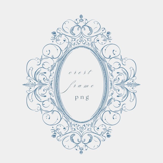 Luxurious Antique Oval  Frame PNG, Wedding Crest Clipart, Fine Line Ornamental Border