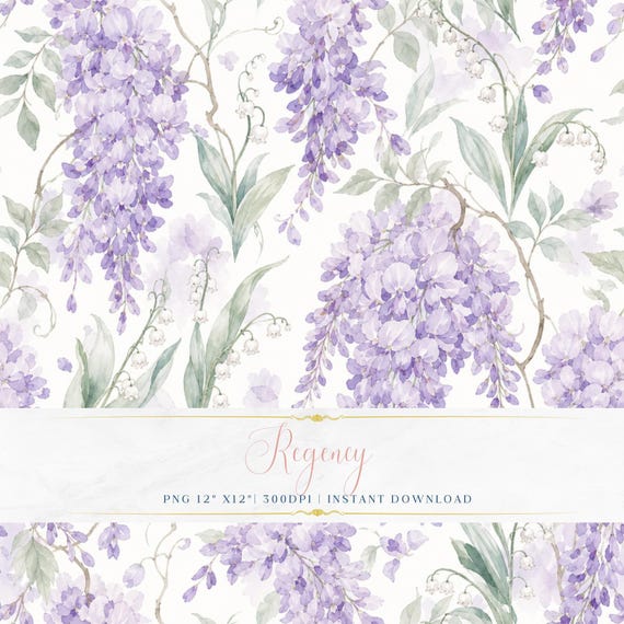 Vintage Floral Wallpaper Pattern PNG Seamless Cottagecore Digital Paper Scrapbook Printable