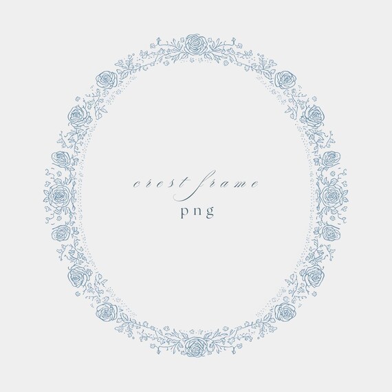 Luxury Fine Line Crest PNG, Oval Wedding Frame, Ornate Border Clipart