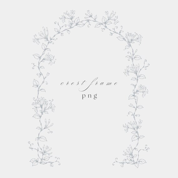 Baroque Ornate Frame PNG | Fine Line Pencil Style | Wedding Clipart | Transparent | 300 DPI