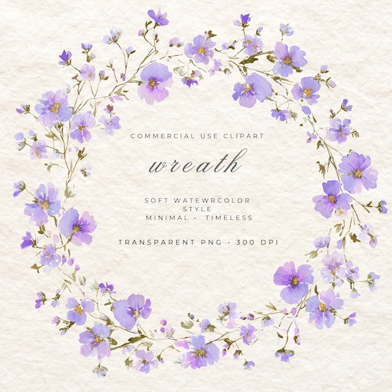 Floral Wreath PNG, Watercolor Flower Frame Clipart, Wedding Logo Frame, Baby Shower Invitation Border, Botanical Circle Design