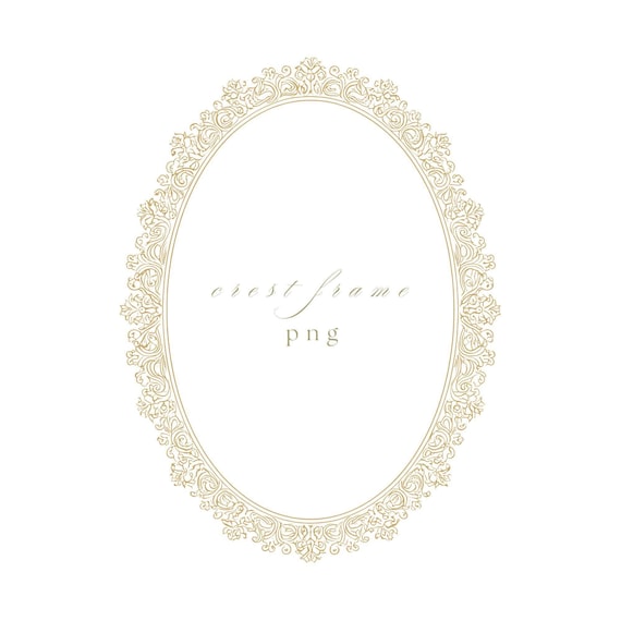 Gold Monogram Crest PNG, Wedding Oval Frame, Elegant Fine Line Clipart for Invitations, Logos and Luxury Branding Projects