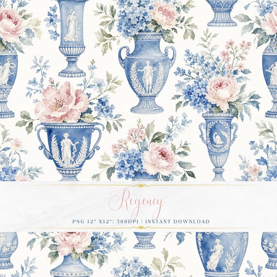 French Vintage Floral Pattern PNG Seamless Digital Paper Romantic Wallpaper Scrapbook Printable