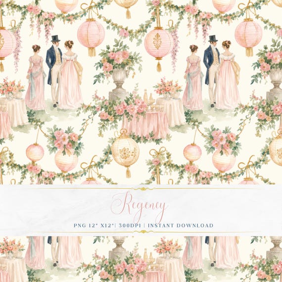 Elegant Seamless Digital Paper Floral Pattern PNG Romantic Cottagecore Fabric Wallpaper Design
