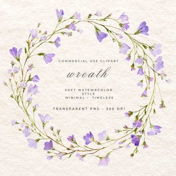 Floral Wreath PNG, Watercolor Flower Frame Clipart, Wedding Logo Frame, Baby Shower Invitation Border, Botanical Circle Design
