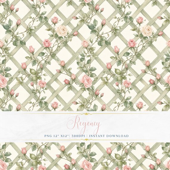 Seamless Cottagecore Pattern PNG Romantic Floral Digital Paper Vintage Printable Wallpaper
