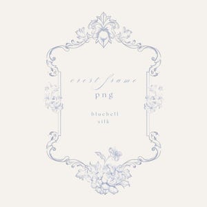 Light Blue Wedding Crest Frame PNG | Beautiful Wedding Frame for Invitations & Decor - High Quality Instant Download, Fine Line Design