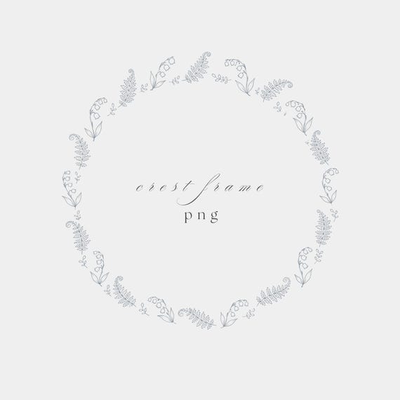 Lily of the Valley Frame PNG | Fine Line Pencil Clipart | Wedding | Transparent | 300 DPI