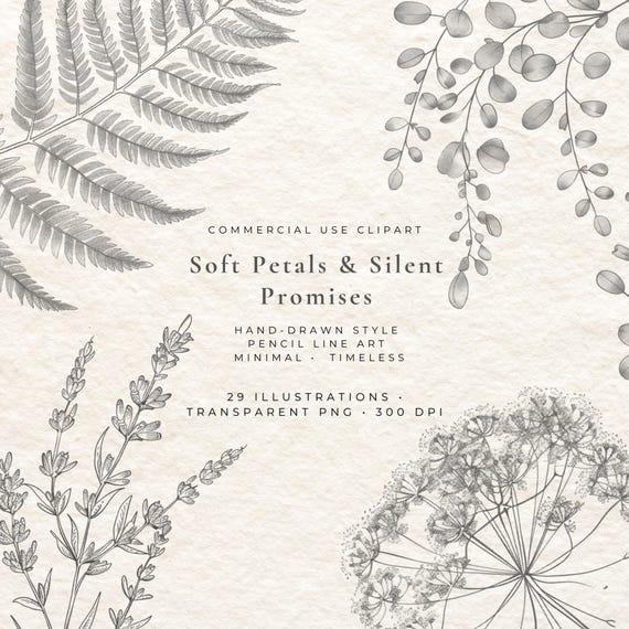 Fine Line Floral Clipart, Wedding Flower PNG Bundle, Minimalist Botanical, Romantic Rose Peony Wreath Elements, Elegant Wedding Graphics