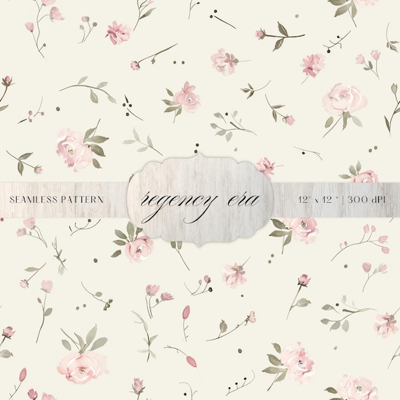 Ditsy Floral Seamless Pattern, Small Pink Flowers Digital Paper, Cottagecore Pastel Watercolor Floral Background, Fabric Print Design, JPEG