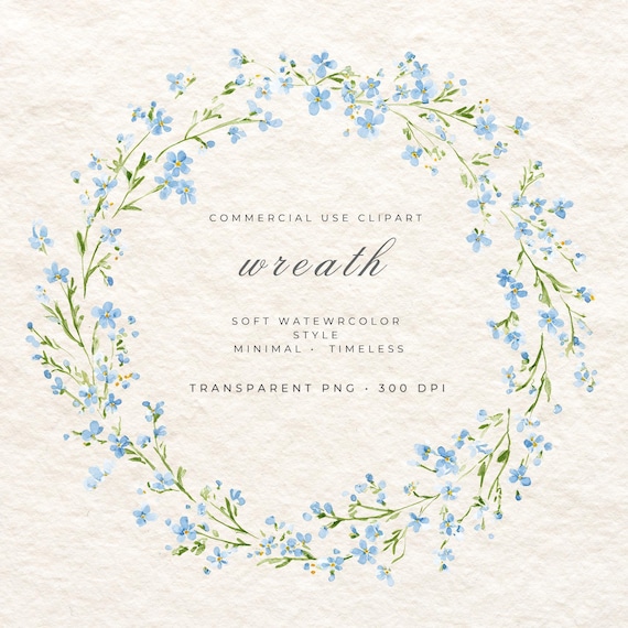 Floral Wreath PNG, Watercolor Flower Frame Clipart, Wedding Logo Frame, Baby Shower Invitation Border, Botanical Circle Design
