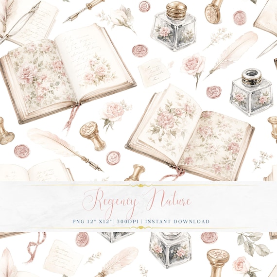 Soft Floral Digital Paper PNG Elegant Seamless Watercolor Pattern Printable Wallpaper Design