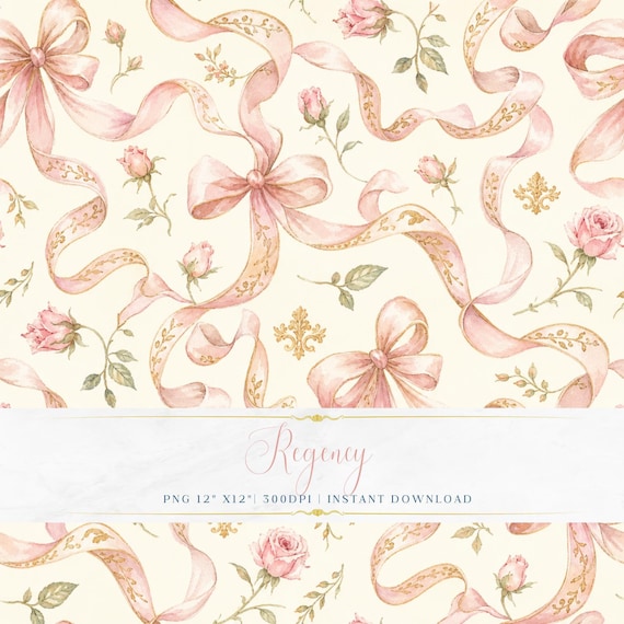 Pastel Floral Digital Paper Seamless Pattern PNG Vintage Romantic Scrapbook Wallpaper Design