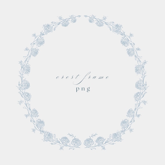 Fine Line Oval Crest PNG, Elegant Wedding Frame, Monogram Border Clipart