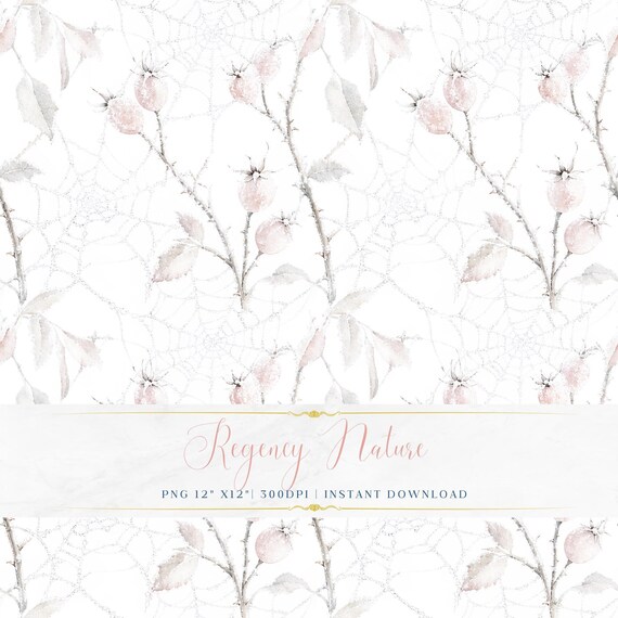 Romantic Botanical Wallpaper PNG Elegant Seamless Vintage Watercolor Fabric Pattern