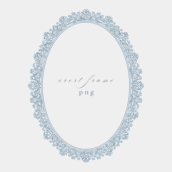 Classic Oval Crest PNG, Luxury Wedding Frame, Fine Line Border Clipart
