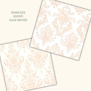Rokoko-Rosa Digitalpapier | Nahtlose Muster im französischen Vintage-Stil (300 DPI JPEGs) Bild 7