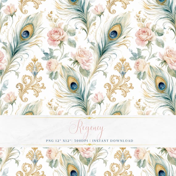 Elegant Cottagecore Seamless Pattern PNG Vintage Floral Digital Paper Wallpaper Printable