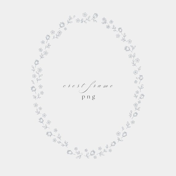 Scattered Rosebud Frame PNG | Fine Line Pencil Clipart | Wedding | Transparent | 300 DPI