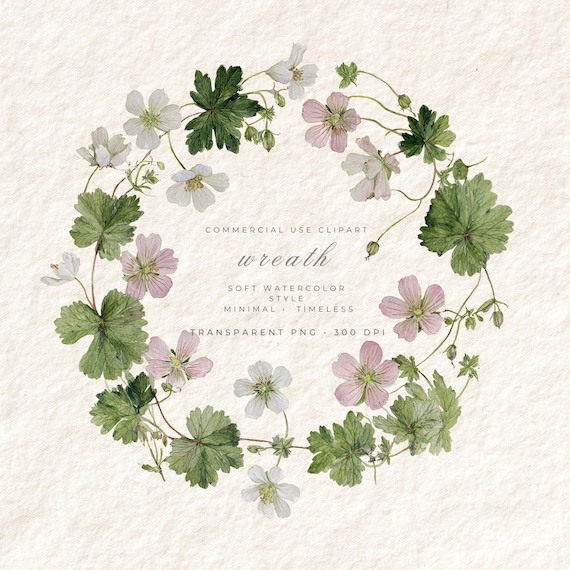 Watercolor Wreath PNG Sublimation Design, Floral Botanical Transparent Background, Tumbler Mug Shirt Clipart, Commercial Use