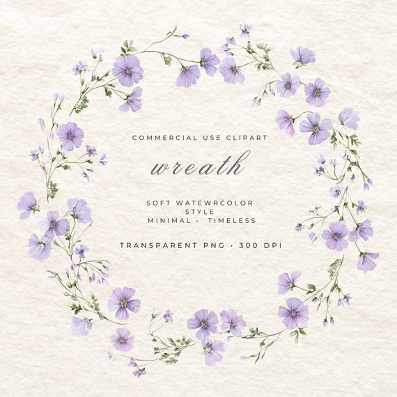 Floral Wreath PNG, Watercolor Flower Frame Clipart, Wedding Logo Frame, Baby Shower Invitation Border, Botanical Circle Design
