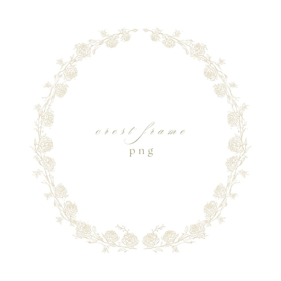 Gold Monogram Frame PNG, Elegant Wedding Crest Border, Oval Fine Line Clipart for Invitations, Branding and Luxury Design Use