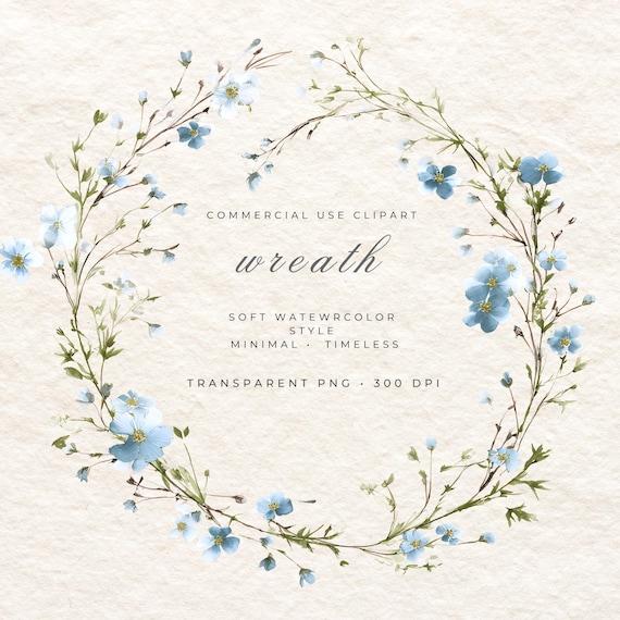 Floral Wreath PNG, Watercolor Flower Frame Clipart, Wedding Logo Frame, Baby Shower Invitation Border, Botanical Circle Design