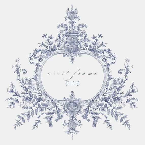 Baroque Wedding Crest Frame PNG | Elegant Invitation Design (Digital Download)