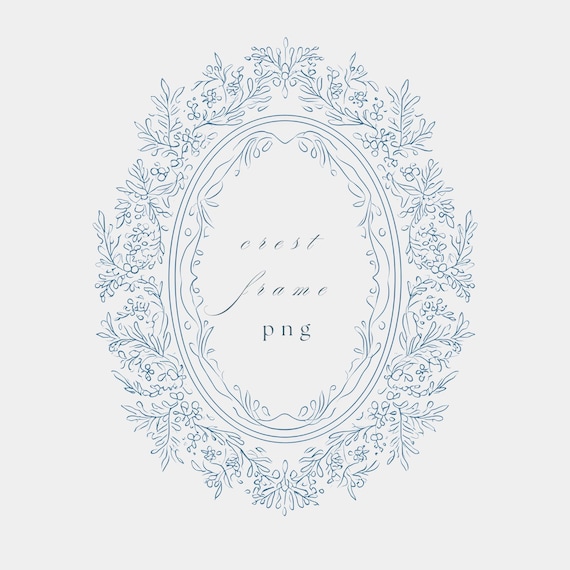 Oval Wedding Frame PNG, Fine Line Crest Border, Vintage Luxury Clipart