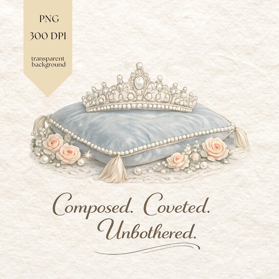 Composed Coveted Unbothered PNG – Regency Crown Quote Design for Elegant T-Shirts | POD