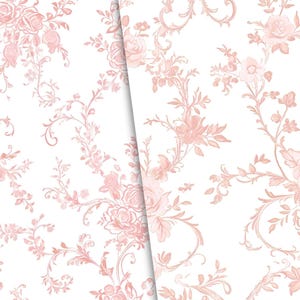 Pink Toile De Jouy Patterns – Baroque Style, 8 High-Res JPEGs (Digital Download) image 5