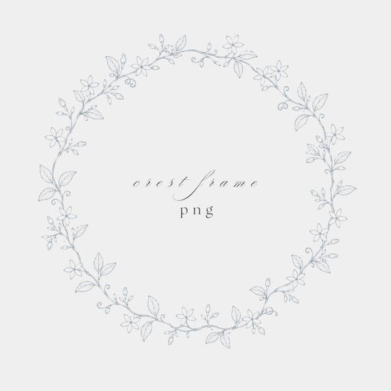 Jasmine Vine Frame PNG | Fine Line Pencil Clipart | Wedding Stationery | Transparent | 300 DPI