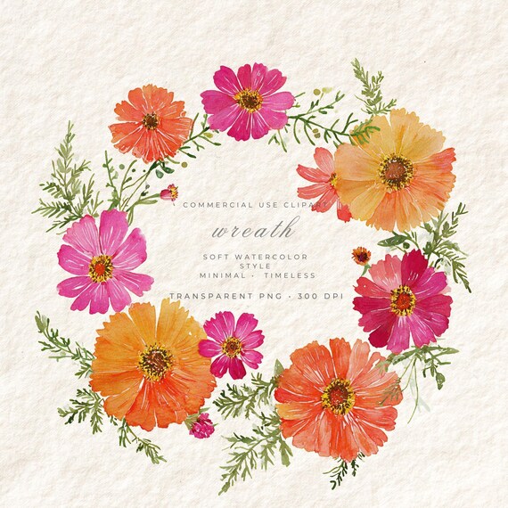Zizinias Wreath PNG Clipart, Soft Pastel Botanical Art, Wedding Card Design Transparent, Commercial Use