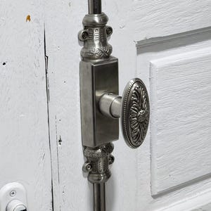 Code-A 1 Complete Set Flower Knob Stainless Steel Cremone Rod 120cm with Knuckels for Door or Cabinet