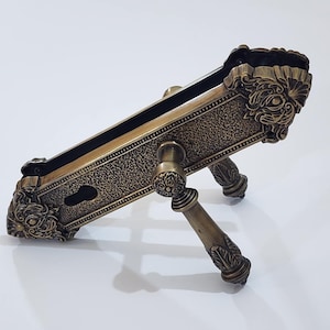 Brass 30cm Stunning Engraved Door Handles Back to Back Very Heavy Handmade