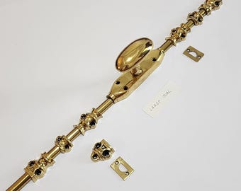 Brass Cremone LARGE Oval Style Knob with each rod 120cm long with Knuckels enough for 240cm Door High
