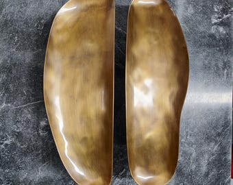 不規則な形状の真鍮製ドアハンドル 30 cm 引き手 ボルト固定 アンティーク真鍮