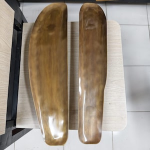 Commande UNIQUEMENT - Poignée de porte en laiton de forme irrégulière 50 cm Fixation par boulons Laiton antique
