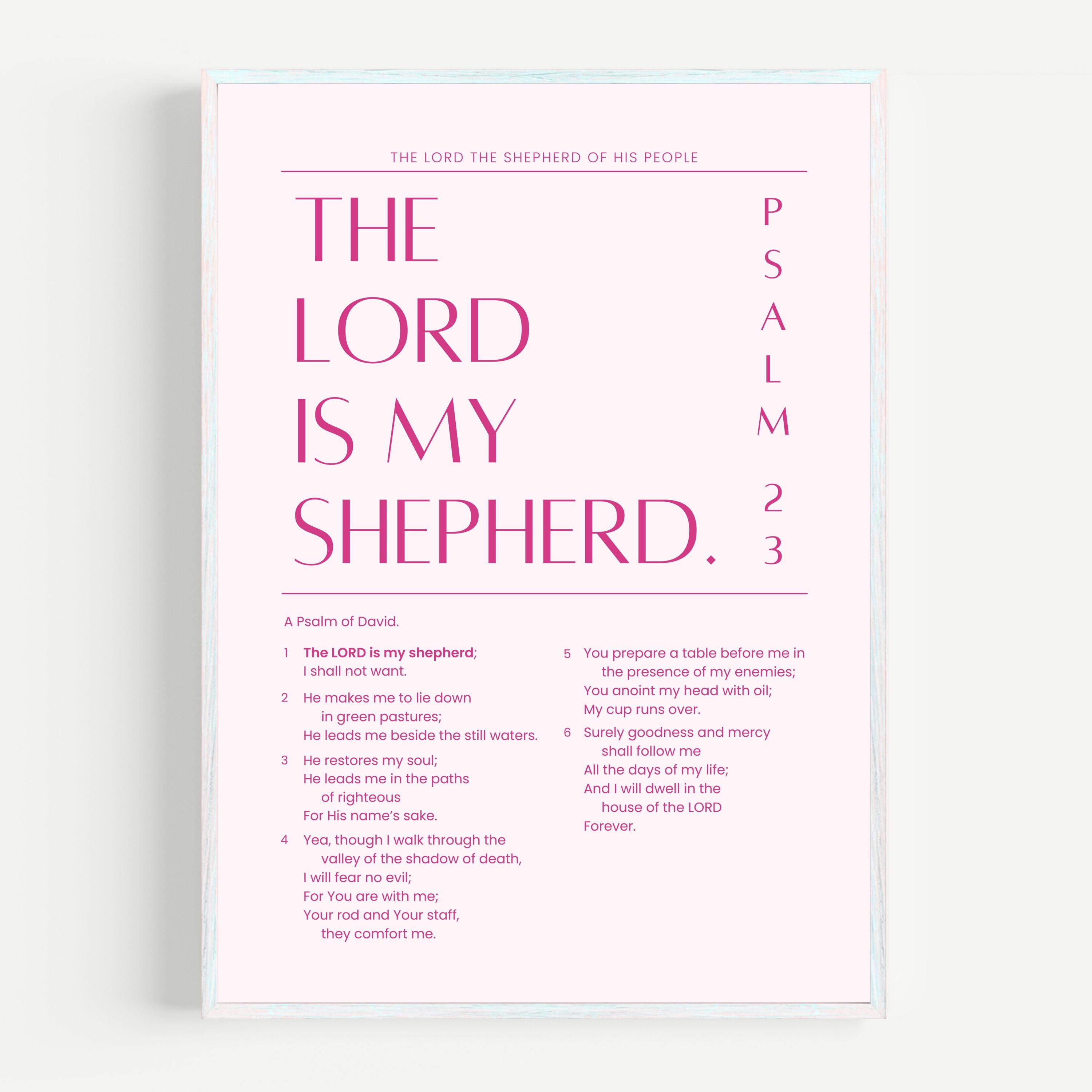 Psalm 23 the Lord is My Shepherd Christian Wall Art Modern Minimalist ...