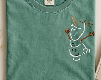 Embroidered Disney Frozen Olaf tshirt, Frozen Olaf Snowman outline sweatshirt, Frozen Elsa Ana Olaf sweater