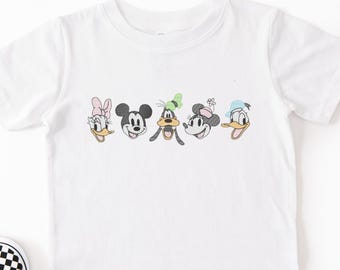 Embroidered Kids Magical Mouse Cartoon Family Sketch toddler Tshirt