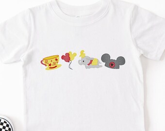 Embroidered Dumbo Sketch Kids Tshirt