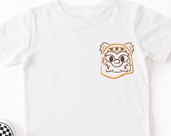Embroidered Kids Star Wars Eicket the Ewok Sketch toddler Tshirt: Star wars shirts for kids