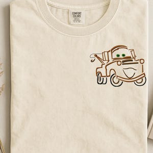Camiseta bordada de Mater de Disney Cars, sudadera de Mater, amigo de Rayo McQueen de Disney, sudadera de Pixar Cars imagen 14